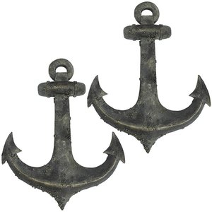 Ahoy There Maritime Anchor Wall Sculptures: Set of Two