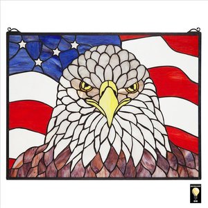 American Patriot's Bald Eagle Stained Glass Window