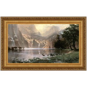 Among the Sierra Nevada, 1868: Framed Canvas Replica Painting
