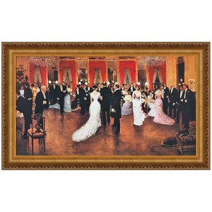 An Evening Soiree Framed Canvas Replica Painting: Small