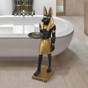 Anubis, Servant of the Egyptian Pharaohs Sculptural Pedestal Table