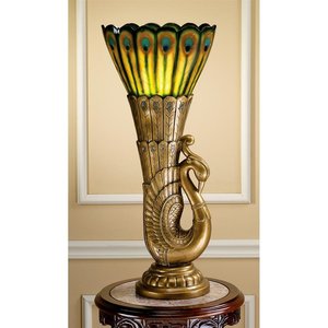 Art Deco Peacock Sculptural Table Lamp: Each