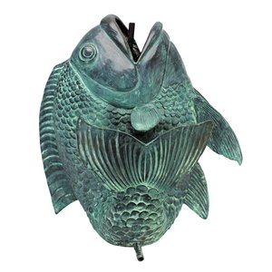 Dancing Asian Fish Bronze Spitting Garden Statue: Large