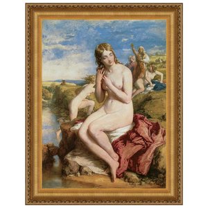 Bathers Surprised Framed Canvas Replica Painting: Grande