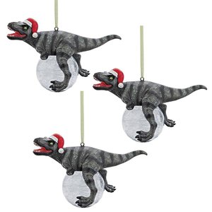 Blitzer, the T-Rex Holiday Ornament: Set of Three