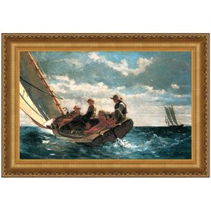 Breezing Up (A Fair Wind) Framed Canvas Replica Painting: Large