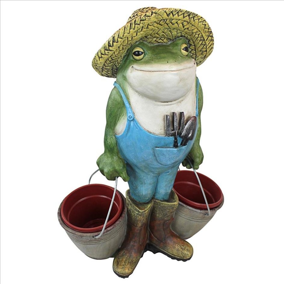 Buckets the Garden Frog Statue - Design Toscano