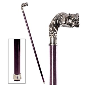 The Padrone Collection: Bulldog Pewter Walking Stick
