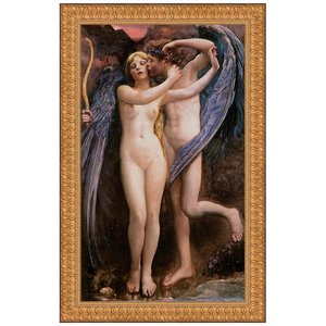 Cupid and Psyche Framed Canvas Replica Painting: Medium