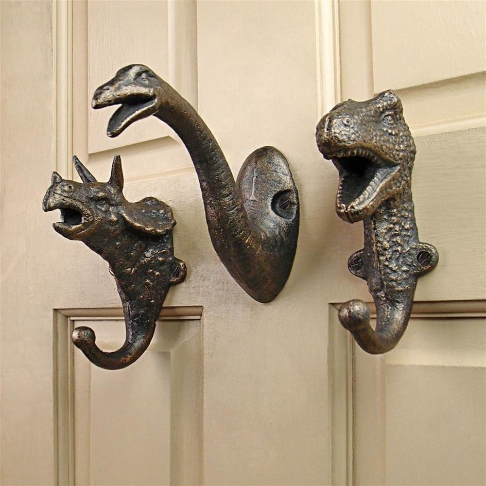 Decorative Dinosaur Foundry Cast Iron Wall Hook Collection