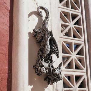 Double Trouble Gothic Gargoyle Hanging Wall Sculpture