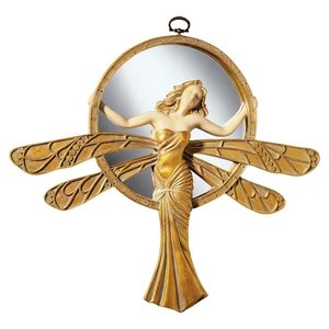 Style Moderne Art Deco Mirrored Wall Sculpture: Dragonfly