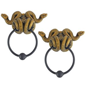 Egyptian Cobra Goddess Towel Ring Wall Sculptures: Set of Two