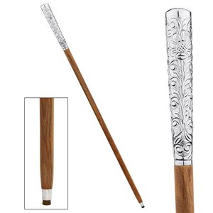 Empress Collection: Dandy Fellow Chrome Solid Hardwood Walking Stick