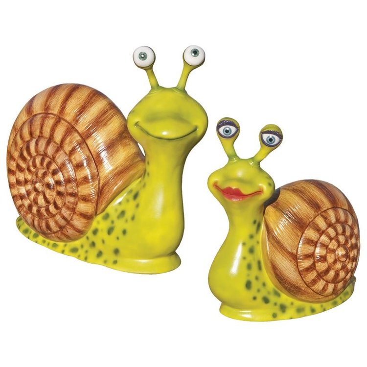 View larger image of Madame & Monsieur Escargot, Enormous Garden Snail Statues: Set of Two