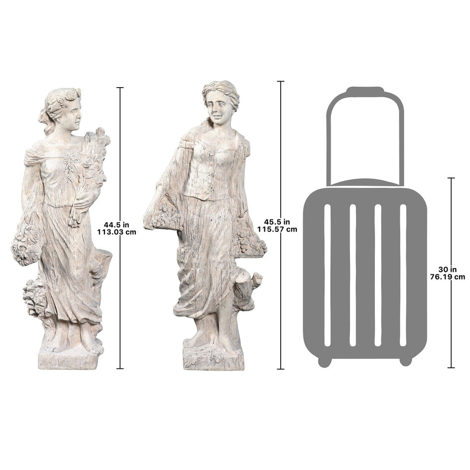 Flora and Proserpina, Goddesses of Growth Garden Statues: Set of