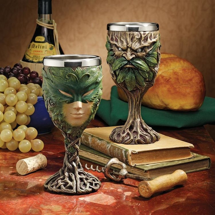 Forest Spirits Greenman Drinking Goblets - CL95949 - Design Toscano