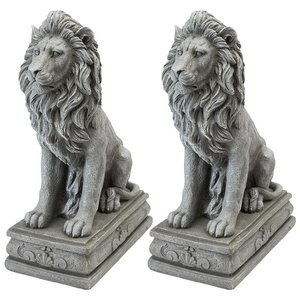 Fouquet Royal Palace Sentinel Lion Statue: Set of Two