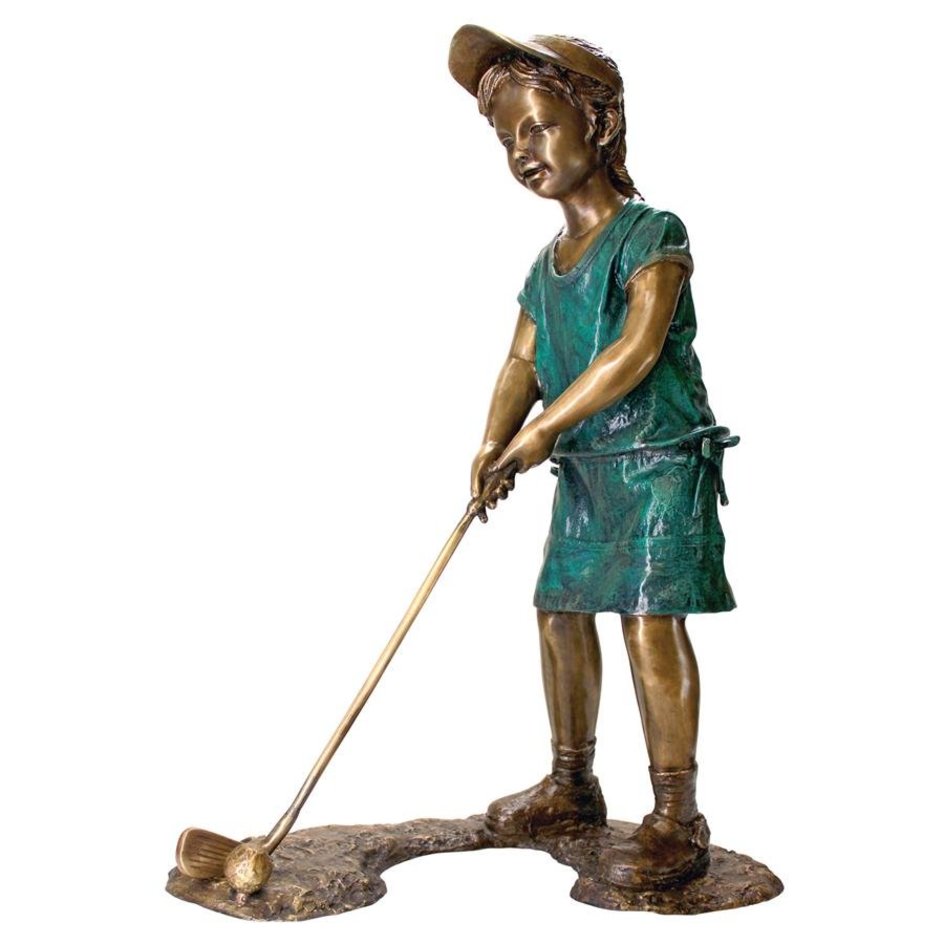 Boy Golfer Cast Bronze Garden Statue - Design Toscano