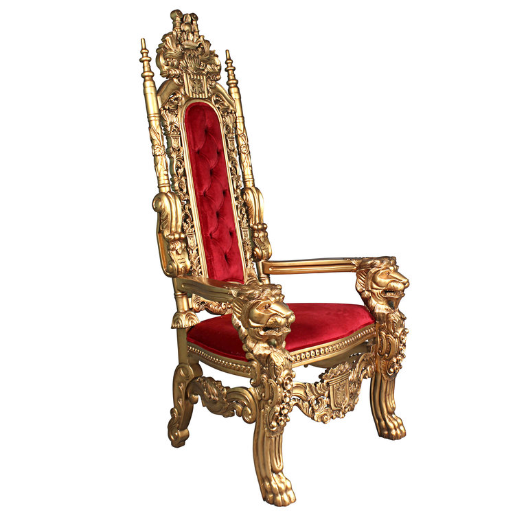 Golden Lord Raffles Lion Throne Chair - Design Toscano