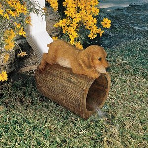 Golden Retriever Puppy Dog Gutter Guardian Downspout Statue
