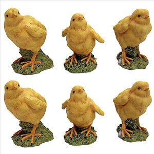 Hatching Chicks, Set of 6 Baby Chicken Statues