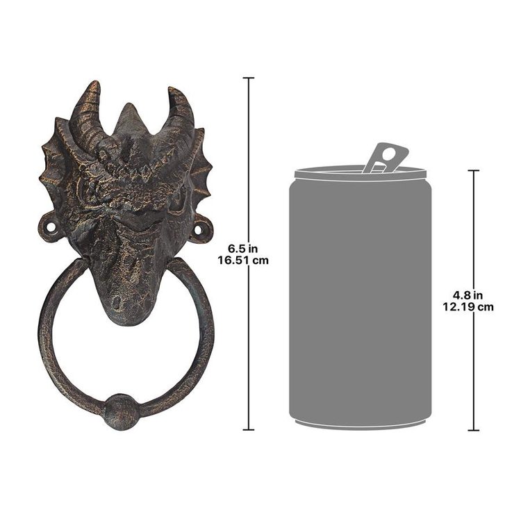 Head Dragon Foundry Iron Door Knocker - QH18266 - Design Toscano