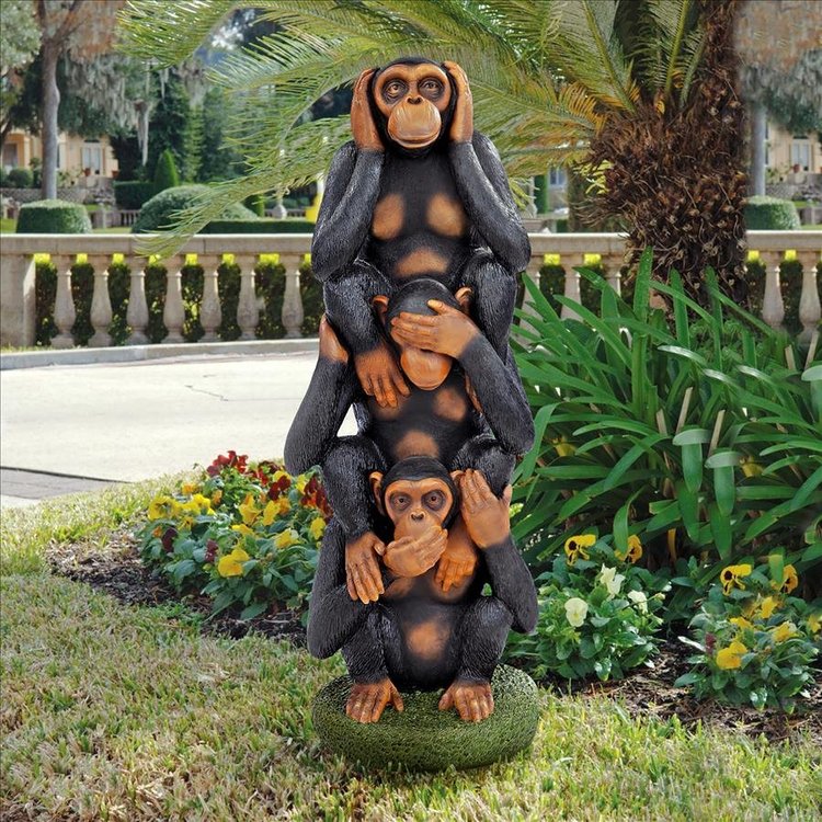 View larger image of Hear No Evil, See No Evil, Speak No Evil Monkeys Grand-Scale Statue