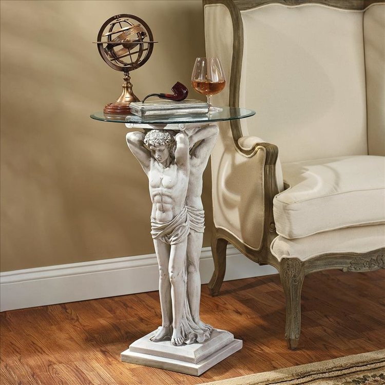 View larger image of Hermitage Atlantes Glass-Topped Pedestal Table