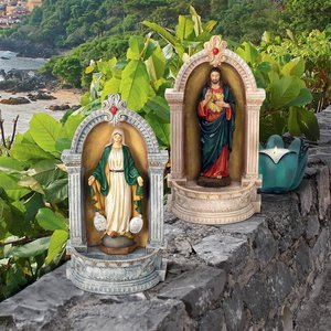 Holy Family Devotionals: Italian-Style Font Statues, Set of Two