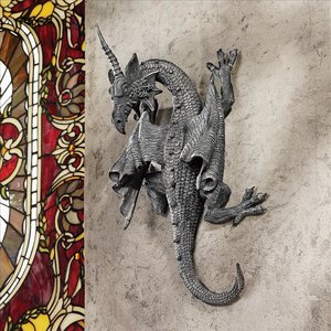 Horned Dragon of Devonshire Gothic Wall Sculpture: Each