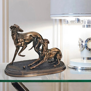 Jiji and Giselle Whippet Greyhound Dog Statue