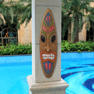 Ka Hekili Thunder God Tiki Mask Wall Sculptures