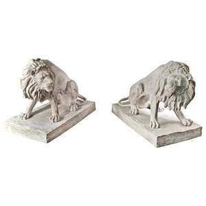 Kingsbury Garden Giant Lion Sentinel Statues: Set of Two
