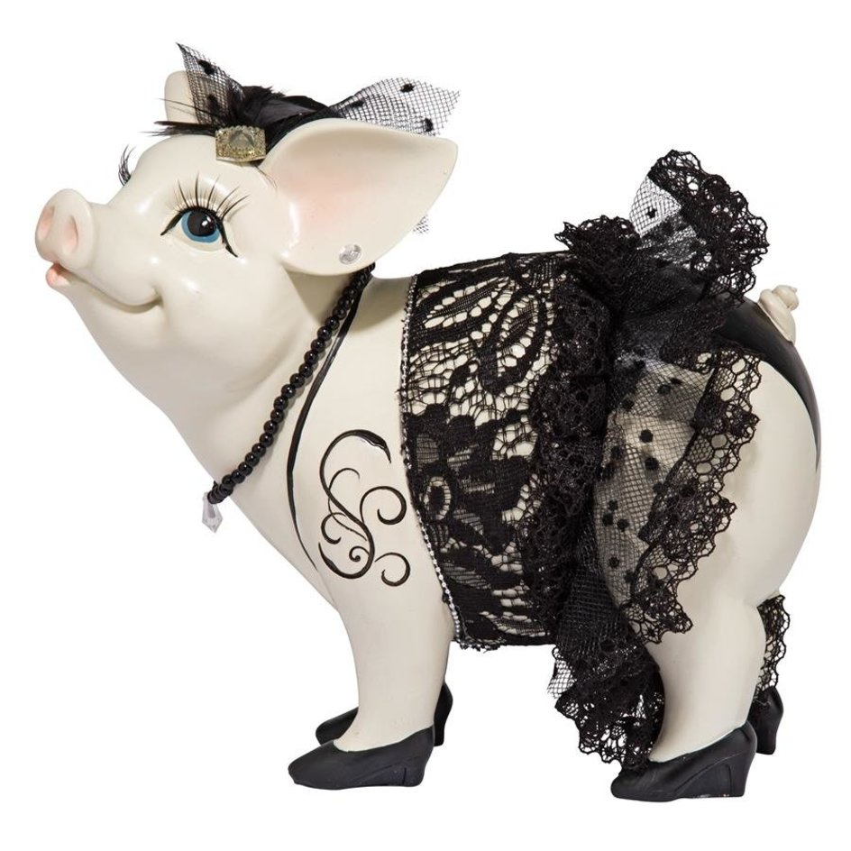 Lace and Lard, Madame Pig Statue - QS2810 - Design Toscano