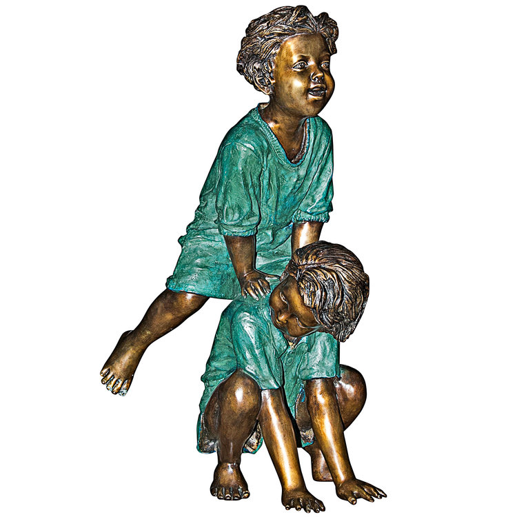 Double Trouble Fishing Boys Bronze Statue - Design Toscano