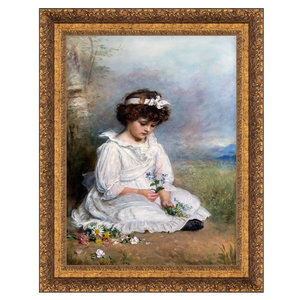 Little Speedwell’s Darling Blue Framed Canvas Replica Painting: Medium