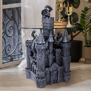 Lord Langton's Gothic Dragon Castle Glass-Topped Sculptural Table