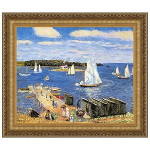 Mahone Bay Framed Canvas Replica Painting: Large
