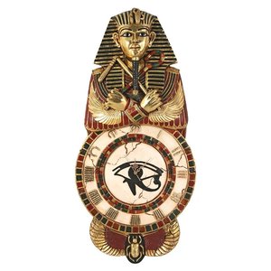 Pharaoh Tut's Medinet Habu Sculptural Egyptian Wall Clock