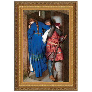 The Meeting on the Turret Stairs Framed Canvas Replica Painting: Large