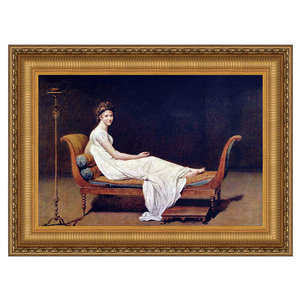 Madame Juliette Recamier Framed Canvas Replica Painting: Large