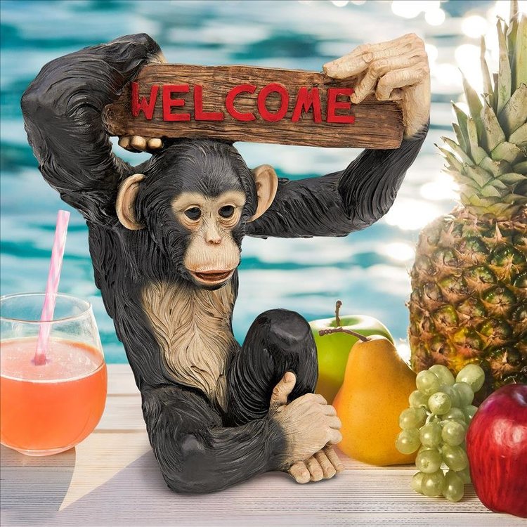 View larger image of Monkey Business Jungle Welcome Sign Statue