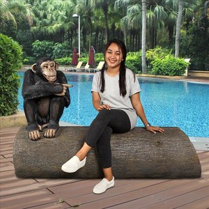 Monkey See Monkey Do Chimpanzee Photo Op Sculptural Bench