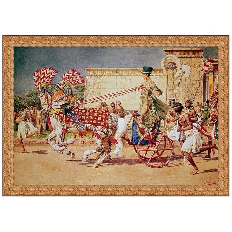View larger image of Nefertiti in Her Royal Chariot, 1930: Framed Canvas Replica Painting: Medium