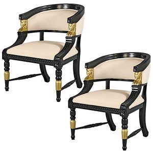 Neoclassical Egyptian Revival Chairs: Set of Two