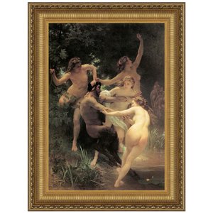 Nymphs and Satyr Framed Canvas Replica Painting: Large