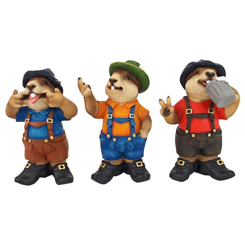 Oktoberfest Muskrats Bavarian Beer Buddy Trio Statues - QL58565 - Design  Toscano