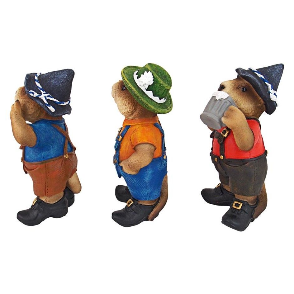 Oktoberfest Muskrats Bavarian Beer Buddy Trio Statues - QL58565 - Design  Toscano