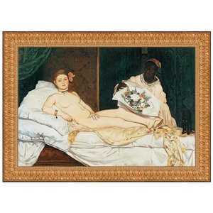 Olympia Framed Canvas Replica Painting: Grande